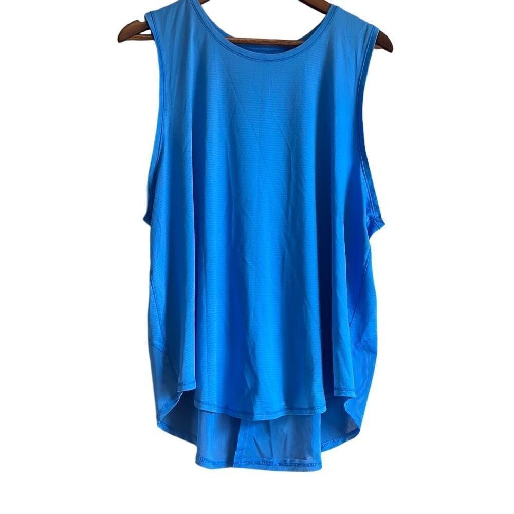 Blue Flowy Tank Top Sleeveless Athletic Workout‎ Everyday Casual